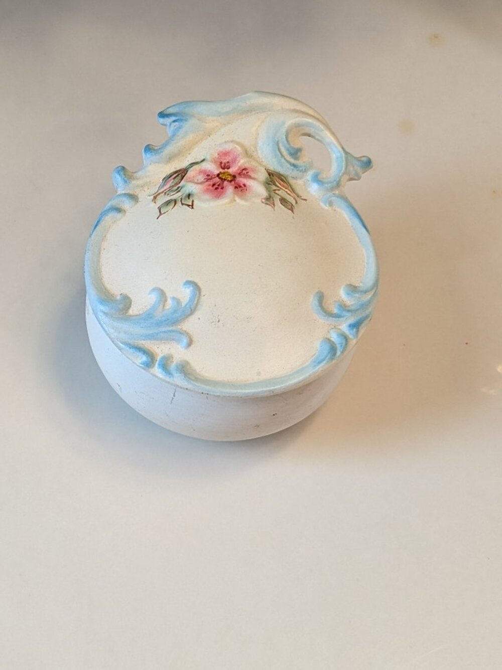 Vintage Lidded Trinket Box 1962 Ceramic Art Nouveau